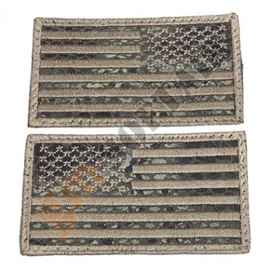 Set of 2 USA Mirrored Flags Snake Pattern Embroided Large (KA-AC-6258-SN King Arms)