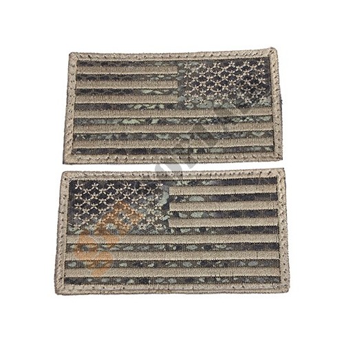 Camo US Embroidery Flag Set