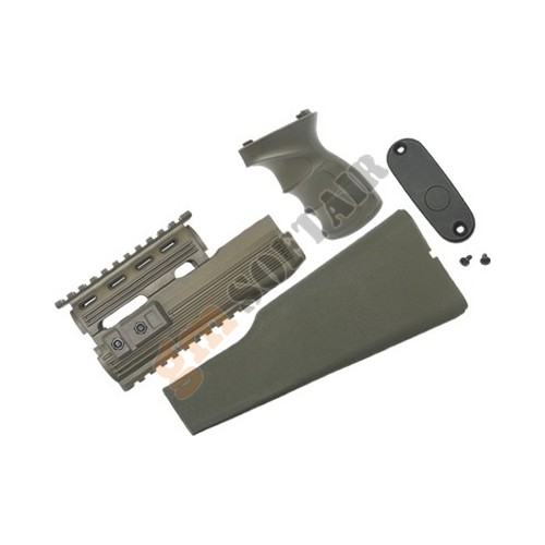 Handguard - Stock - Pistol Grip Kit for AK47 OD (KA-SK-13-S-OD King Arms)