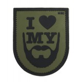 Patch PVC I Love my Beard TAN