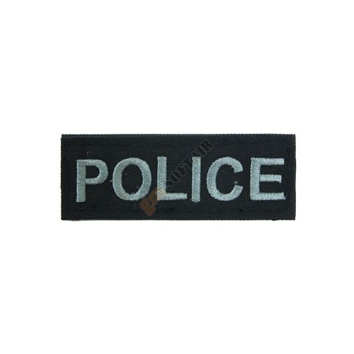 Patch Police Argento su Fondo Nero