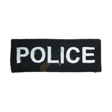 Patch Police White on Black Background (ID-04(WHITE) Guarder)