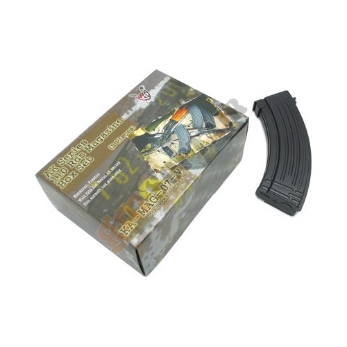 Set of 5 110bb AK ABS Magazines Black (KA-MAG-07-V King Arms)