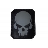 Patch PVC Skull Grigia