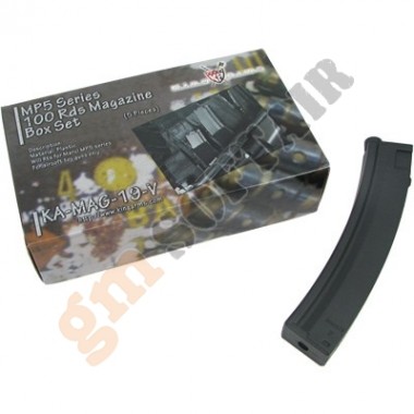 Set of 5 100bb MP5 ABS Magazines (KA-MAG-19-V King Arms)