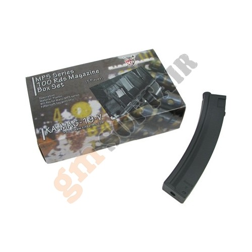 Set 5 Caricatori in Plastica da 100bb per MP5 (KA-MAG-19-V King Arms)