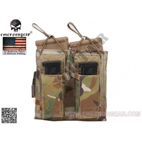 Tasca Porta Caricatore Doppio (5.56 e 9mm) Open Top Multicam