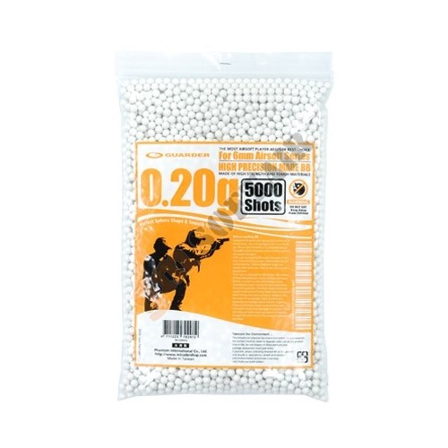 0.20g White BBs 1kg Bag (BB-20 Guarder)