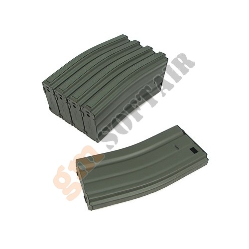 Set 5 Caricatori in Metallo da 68bb M4/M16 Verde (KA-MAG-02-V-OD King Arms)