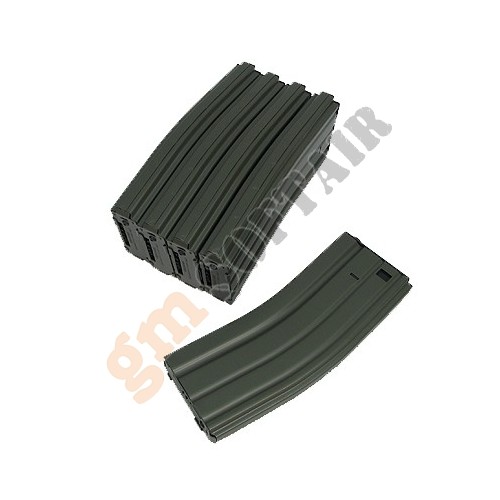 Set 5 Caricatori in Metallo da 450bb M4/M16 Verde (KA-MAG-20-V-HC-OD King Arms)