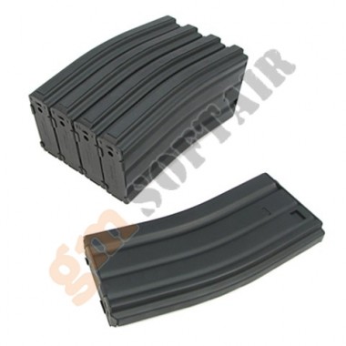 Set of 5 120bb AR15 Series Metal Magazines (KA-MAG-23-V-BK King Arms)