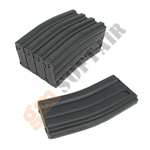 Set of 5 120bb AR15 Series Metal Magazines (KA-MAG-23-V-BK King Arms)