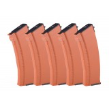 Set da 5 Caricatori in ABS da 120bb per AK74 Orange