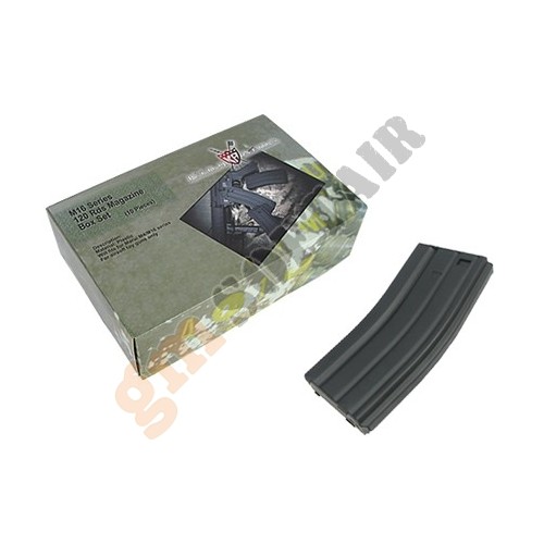 Set of 10 AR15 Series Metal Magazines (KA-MAG-23-X-BK King Arms)