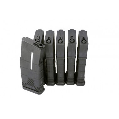 Set of 6 T-Tactical LowCap AR15 Series Magazines Black (MA-413 ICS)