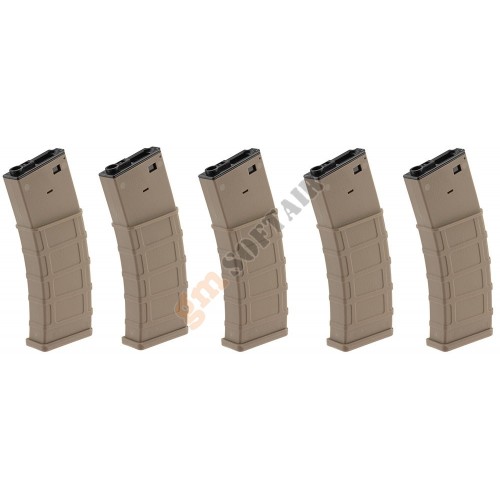 BOX 5 Caricatori Tactical M4 360bb Corda TAN (GB-06-07-5 Lonex)