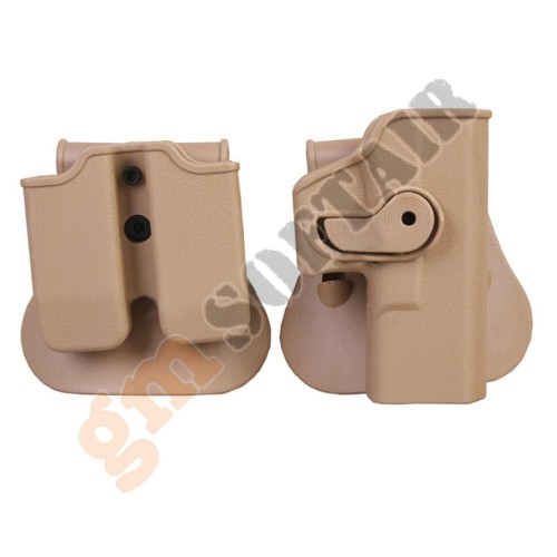 Set Fondina e Porta Caricatori per Glock TAN (BD6100T EMERSON)