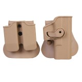 Set Fondina e Porta Caricatori per Glock TAN (BD6100T EMERSON)