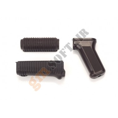 AEG Motor Pistol Grip & Handguard Set for AK74U Black (EX014 ELEMENT)
