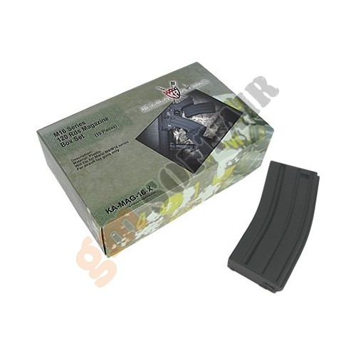 Set 10 Caricatori in Plastica 120bb M4/M16 Nero (KA-MAG-16-X King Arms)