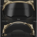 Tactical Helmet Flip Goggles - Black (GG-002-BK Wosport)