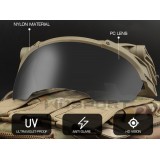 Tactical Helmet Flip Goggles - Black (GG-002-BK Wosport)