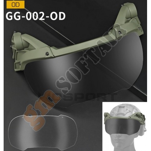 Tactical Helmet Flip Goggles - Black (GG-002-BK Wosport)