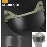 Tactical Helmet Flip Goggles - Black (GG-002-BK Wosport)