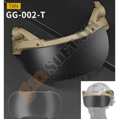 Tactical Helmet Flip Goggles - Black (GG-002-BK Wosport)