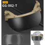 Tactical Helmet Flip Goggles - Black (GG-002-BK Wosport)