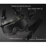 Tactical Helmet Flip Goggles - Black (GG-002-BK Wosport)