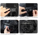 Tactical Helmet Flip Goggles - Black (GG-002-BK Wosport)