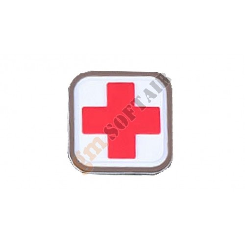 Patch PVC Medic Square - 25x25 mm - Red/White (EM5552 Emerson)